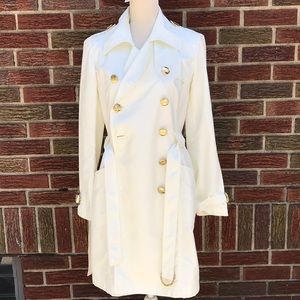 INC Off white gold buttoned trench